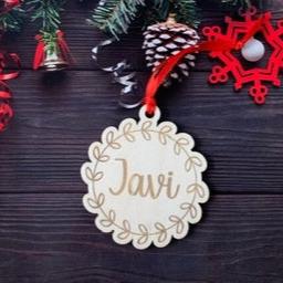 Bola de madera personalizada Navidad