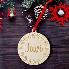 Bola de madera personalizada Navidad