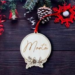 Bola de madera personalizada Navidad