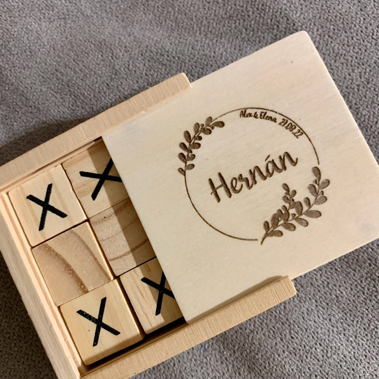 Caja de madera 3 en raya