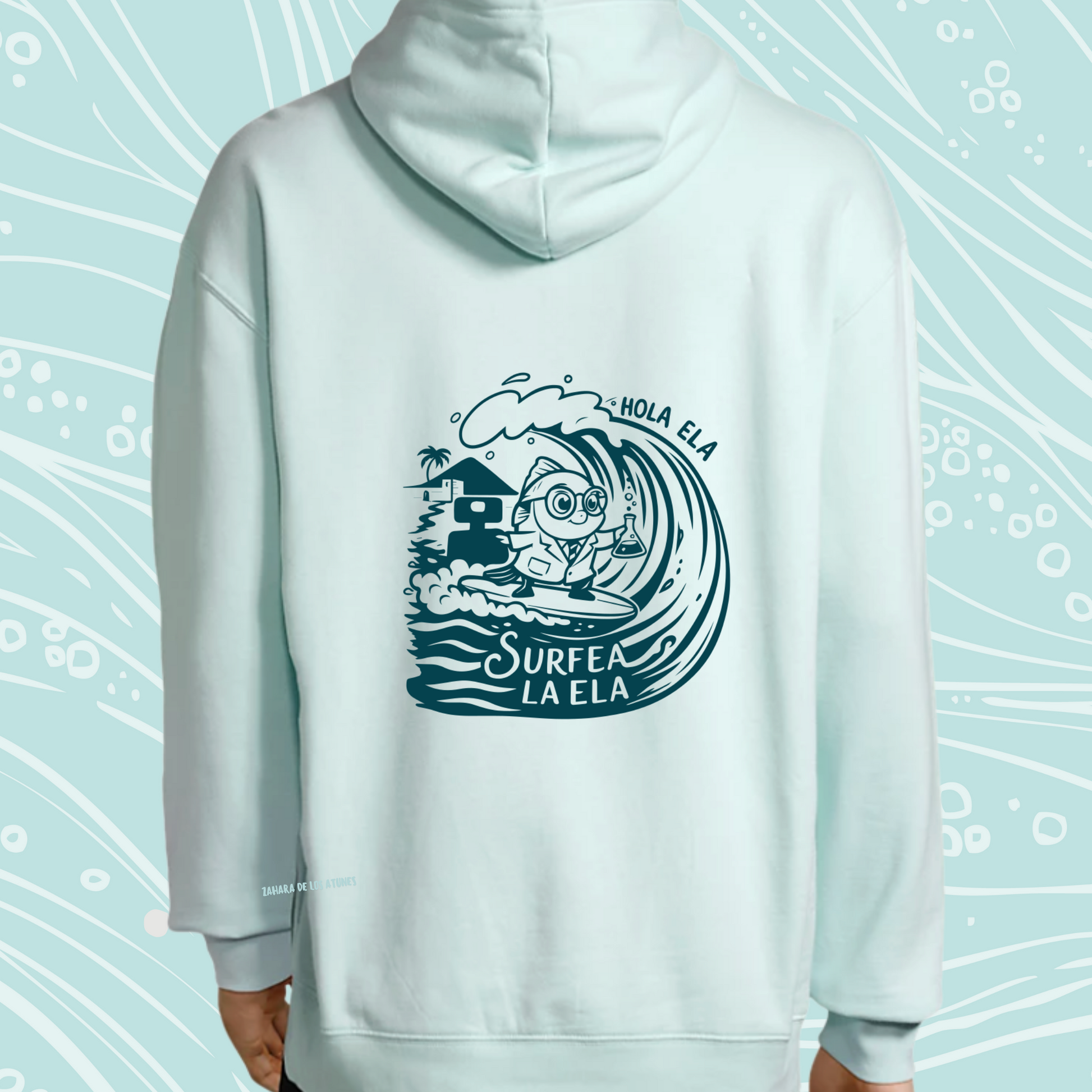 Sudadera con capucha HOLA ELA BLUE