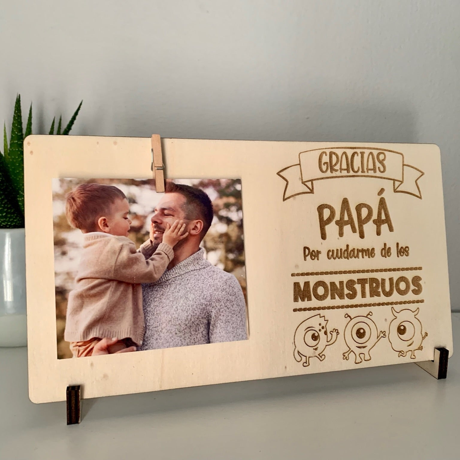 Marco de Madera Personalizado "Gracias Papá"