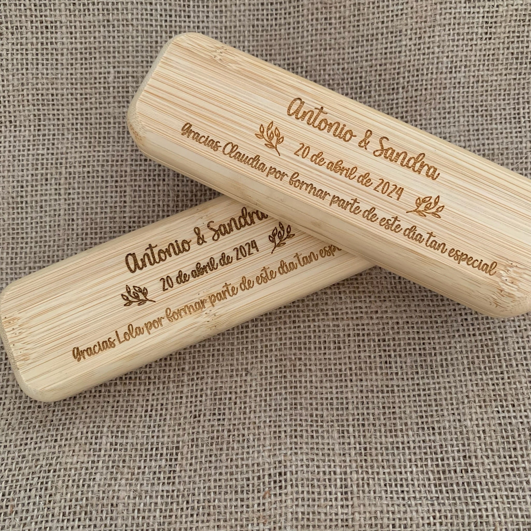 Caja personalizada bolígrafo testigos